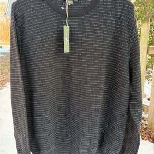 Ermenegildo Zegna Black Patterned Crewneck Sweater